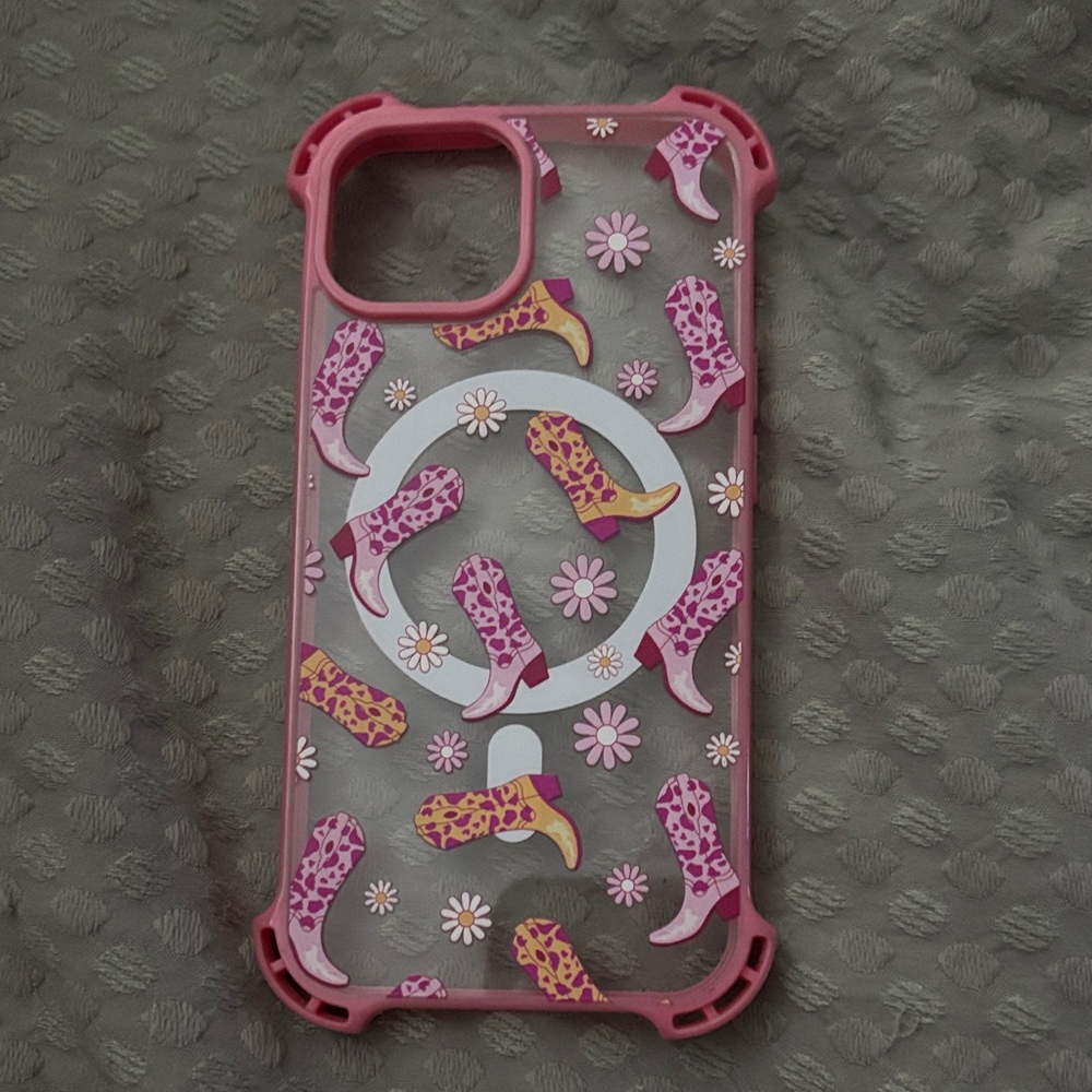 Pink Floral Boot Pattern Phone Case